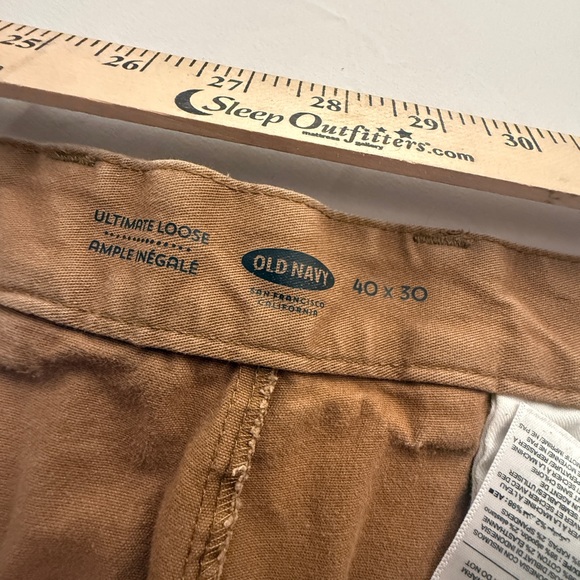 Old Navy Pants Mens 40X30  Brown  Ultimate Loose Pockets Cotton Chino - Picture 5 of 11